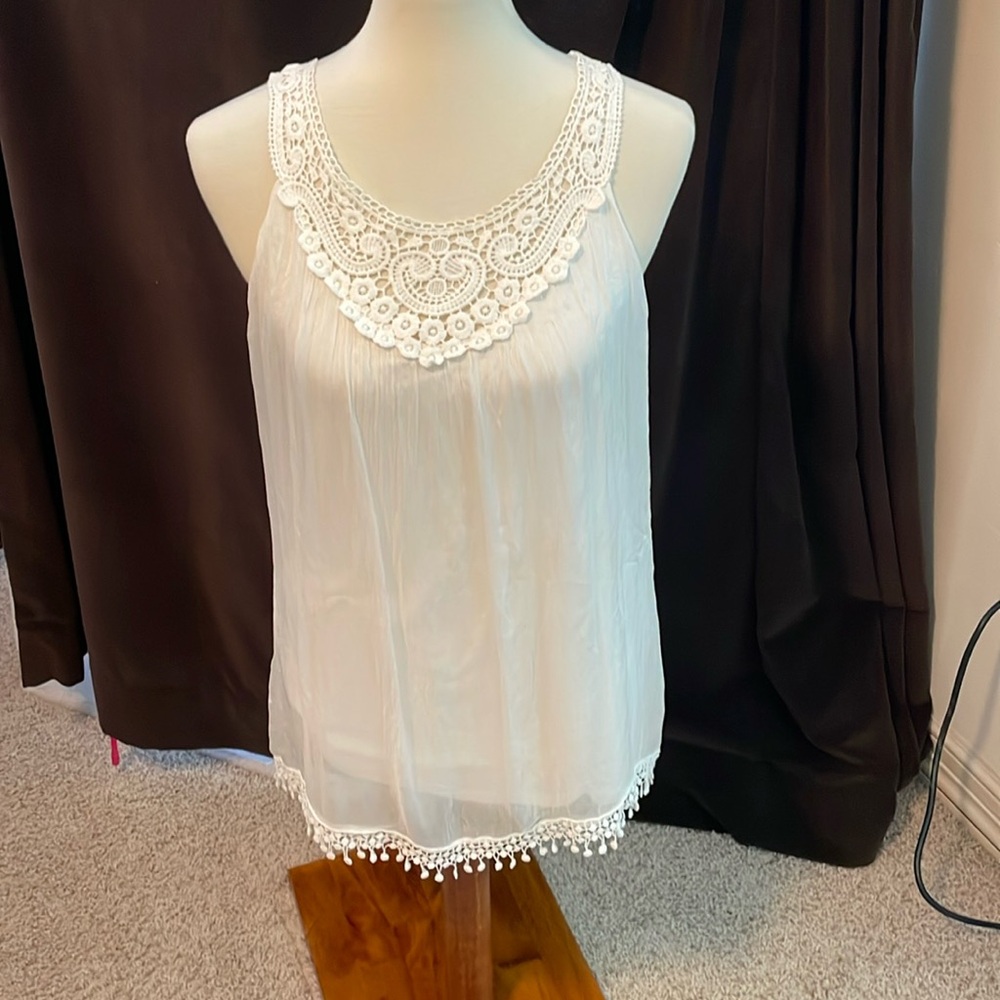 Silk &  lace top Italian made